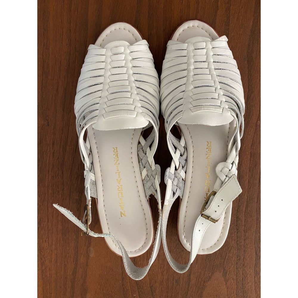 Naturalizer White Huarache Sandals with 1inch Heel & Peek-A-Boo Toe